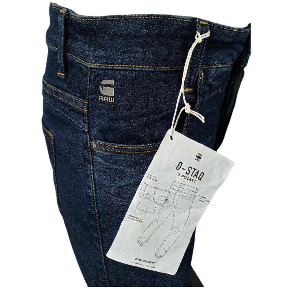 G-Star Raw Men's D-STAQ Slim fit Blue Jeans - Picture 5 of 6